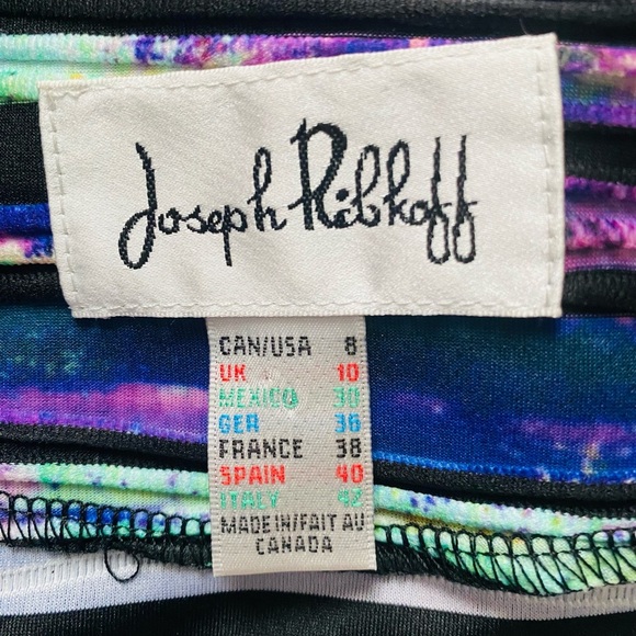 JOSEPH RIBKOFF Multicolored Rainbow Striped Textured Classic Blazer Size 8 - Picture 10 of 12